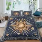 Space Sun Comforter Cover Retro Print Bedding Set For Men And Women Duvet Cover