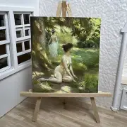 Miniature Dollhouse Room Box Wall Art Nude In Dappled Sun Victorian Handmade