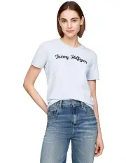 [Tommy Hilfiger] Script Logo Embroidery T-shirt in Blue