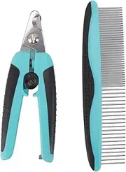 Pet Nail Clippers, Pet Nail Trimmers, Stainless Steel Claw Trimmer with Comb Set, Safe Comfortable Easy to Use Pet Grooming Tool for Tiny Dog Cat Bunny Rabbit Puppy Kitten