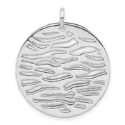 Sterling Silver Polished Round Wavy 2 Piece Circle Pendant
