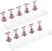 ERINGOGO Nail Art Practice Rack 10 Acrylic Tips Holders for Nail Salons Schools and Home