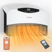 1500W Smart Wall Heater for Indoor Use, Adjustable Thermostat, Remote Control