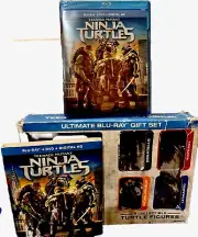 2014 Teenage Mutant Ninja Turtles Action Figures Collectible BluRay DVD Gift Set