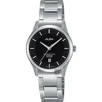 在飛比找PChome24h購物優惠-ALBA 城市簡約時尚女錶-黑x銀/28mm VJ22-X2