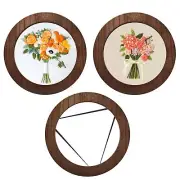 3 PCS 8 Inch Wood Embroidery Hoop Frame Round Embroidery Frame Wood Embroider...