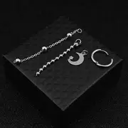 Moon Chain Tassel Earring / Clip-On Earring 779 - Stud - 1pc - One Size