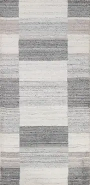 Checkered Modern Wool Accent Rug 2x5 ft Oriental Hand-knotted for Entryway