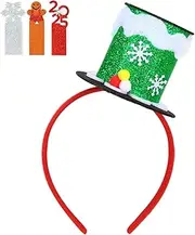 [Generic] Christmas Party Headbands - Red Green Silver Elastic Christmas Headgear,Comfortable Classic Christmas Decorations for Kid