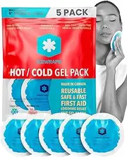 Round Reusable Gel Ice Packs With Cloth Backing ? Great For: Wisdom Teeth Breastfeeding Tired Eyes Kids Injuries Headaches Sinus Relief And More. Use As Hot Or Cold Packs (Blue ? 5 Pack)
