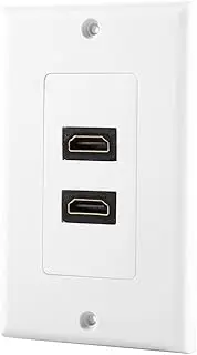 Wall Plate, Dual Port Gold Plated with Ethernet Wall Plate Face Cover for Home Theater DVD TV