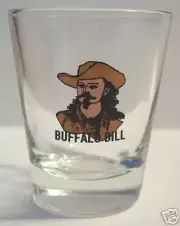 NICE BUFFALO BILL / WILD BILL ON CLEAR SHOT GLASS