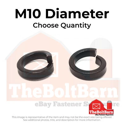 M10 Class 12 High Collar Split Lock Washer Plain (Pick Quantity)