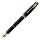 Parker Fountain Pen Sonnet Matte Black Gt Fine Point 18K Gold Nib Gift Bo_