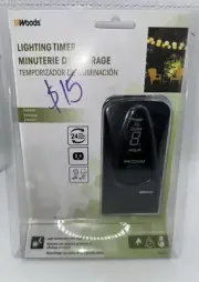 Woods 50013 Outdoor 24-Hour Digital Photocell Timer with Light Sensor Plug-In
