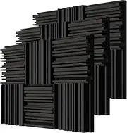 BXI Thick Acoustic Foam Panels, 30 X 30 X 5 cm 18 Pcs Broadband Sound Absorbing Foam, Dense Soundproof Padding Tile, Recording Studio Foam Absorber, Groove Decorative 3D Wall Ceiling Panel