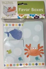 Ocean Sea Whale Crab Fish Birthday Party Mini Treat Favour x 12 Boxes 2" x 2"