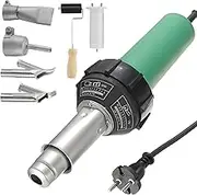 1600W Plastic Welder Gun Machine, 30~700°C Hot Air Welding Gun with 4 Welding Tip & 1 Heating Core & 1 Roller Rod, Air Volume 230L/min, for Surface Mount Welding and Repair Parts