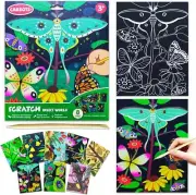 BAOXUE Scratch Art For Kids, Black Rainbow Scratch Off Art Paper Set,Bug Crafts