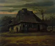 van Gogh - The cottage Giclee Fine Art Print on Canvas Printing 36"