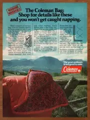 1978 Coleman Sleeping Bag Vintage Print Ad/Poster Camping Man Cave Bar Art 70s