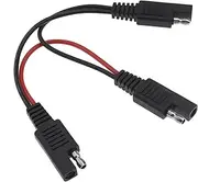 SAE Y Splitter Adapter Cable - 1 to 2 Red Black White Quick Release Connector Power Charger With Quick Connect Disconnect Plug - 18AWG for Solar Panel Charging