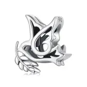 925 Sterling Silver Dove Charm Bead