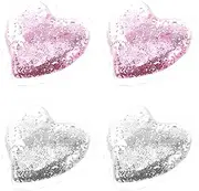 IWOWHERO 4pcs Heart-shape under Eye Patches Eye Cool Pad Gel Eye Patches for Eye Fatigue Relief