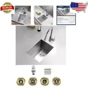 Rust-Resistant Undermount Kitchen Sink - 14 x 18 Inch Single Bowl with Strainer
