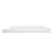 [James Lane] Riley Linen Pure White Modular Sofa - 1x Arm, 4x Armless, 1x Left Terminal