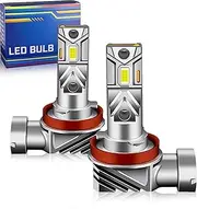 APMAT H11 Bulbs Fog Lights, H8 H9 H16 Lights 60W Super Bright 6500K Cool White, 1:1 Design with Cooling Fan, Plug and Play, Pack of 2