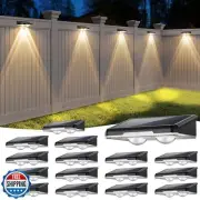 UGDLUCK Solar Fence Lights Outdoor, 7 Fixed Colors ＆ Color Changing IP65 Wate