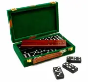 Jumbo Size Professional Double Six Dominoes Set in Velour Case with Scoreboard
