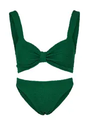 Hunza G Bonnie Seersucker Bikini - Dark Green - One Size ONE SIZE