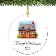 Merry Christmas Ornament 2022 Cottage Home Porcelain Ornament New Home D�cor Ch