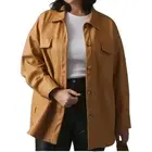 Anthropologie Maeve Shirt Jacket Womens Small Faux Vegan Leather Oversize Baggy