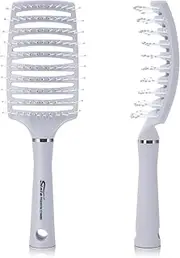 BEWAVE Hair Brush, Curved Vented Brush for Blow Drying, Detangling Brush for Women, Men Wet Dry Curly Thick Straight Hair, Blue