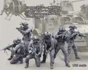 1/35 Resin Model Kit 6pcs US Modern Soldiers Navy Seals Special Force Unpainted
