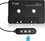 Elook Cassette to Bluetooth Adapter for Car with Micro SD Card Support/Hands-Free Call, 5.1 Bluetooth Cassette Receiver, Black