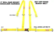 SEAT BELT BUGGY OFF ROAD 2" SEAT BELT 4 POINT B&T ROLL BAR MOUNT HARNESS YELLOW