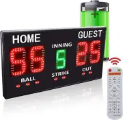 LED Baseball/Softball Scoreboard for Fence, High-Light Digital Scoreboard with R