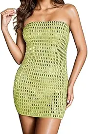 [Generic] Crop Vest Sexy Sequin Formal Dresses for Women - Sleeveless Spaghetti Strapless Wedding Guest Party Dress Cocktail Evening Cowl Neck Backless Midi Dresses - Womens High Low Dress Tube Top Dress
