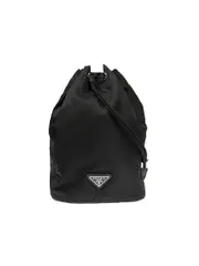 Prada Nylon and Leather Drawstring Pouch