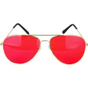 Red Lens Aviator Glasses