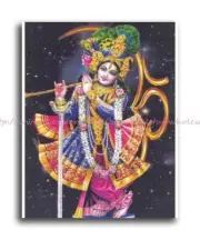 home decor wall decor Lord Krishna Radha playing flute poster 8x10" print