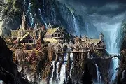 Phinli Jigsaw Puzzles 1000 Piece Puzzle for Adults and Kids,Lord of The Rings Puzzle,Waterfall Town Landscape Puzzles Game Decompression Toys Gift Home Decor Wall Art,29.5x19.7 Inch