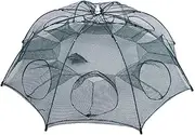 8 Holes Folding Fish Trap Net, with Extended Mesh, Portable Crab Catcher for Fishing