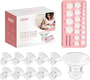 Nipple Ruler, Flange Sizing Kit with 10PCS Flange Insert 13/15/17/19/21mm, Silicone & Soft Flange Insert Kit for Breast Pump Replacement Accessories, Flange Sizing Measurement Tool (Multicolor)