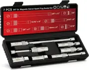 AIRTOON 7-Piece 3/8 Inch Drive Magnetic Swivel Spark Plug Socket Set, Includes 9