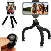Portable Flexible Tripod Adjustable Cell Phone Tripod w/Wireless Remote